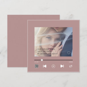 Save The Date Chanson de mariage romantique Rose Gold QR Enregis