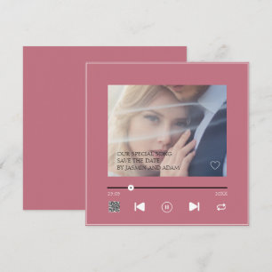 Save The Date Chanson de mariage rose magenta romantique QR