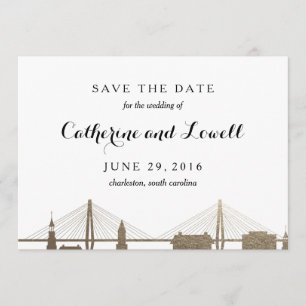 Save The Date Charleston Caroline du Sud Faux Gold Enregistrer l