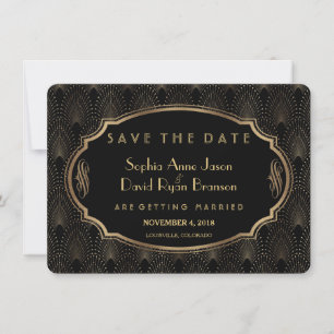 Save The Date Charm Great Gatsby 20s Art Déco Enregistrer la dat