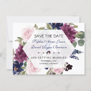 Save The Date Charm Lavande Purple Floral Bloom Enregistrer La D