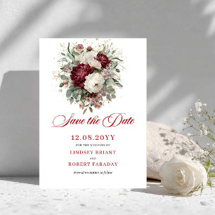 Save The Date Charmant Faire Burgundy Or Sauvegarder La Date