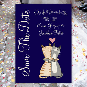 Save The Date Chat de Dessin Animé Élégant Mignon Purrfect Pun M