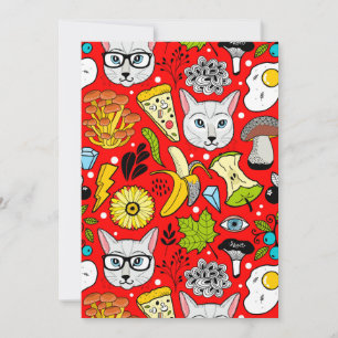 Save The Date Chat et oeuf sur le rouge