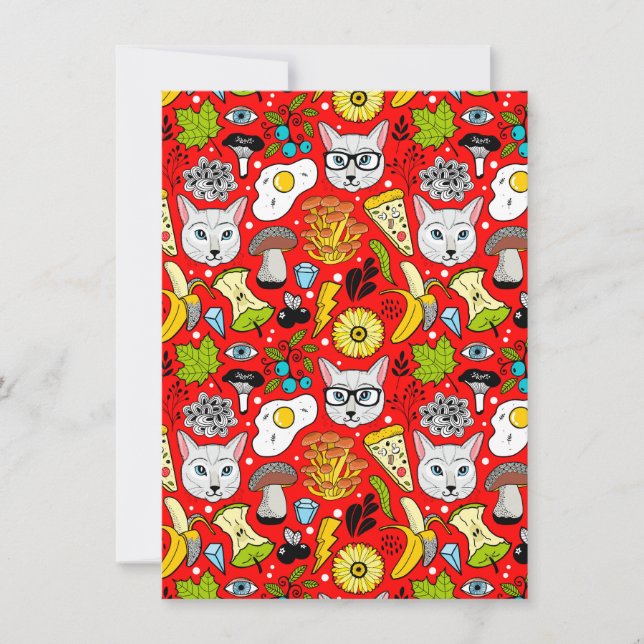 Save The Date Chat et oeuf sur le rouge (Devant)