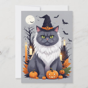 Save The Date Chat Halloween mignonne adorable Drôle animal cari