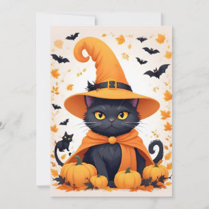 Save The Date Chat Halloween mignonne adorable Drôle animal cari