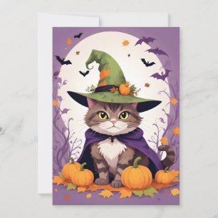 Save The Date Chat Halloween mignonne adorable Drôle animal cari