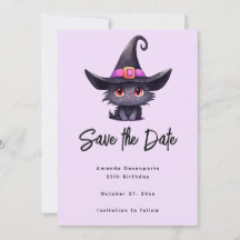 Chat noir mignon portant un Casquette de sorcière