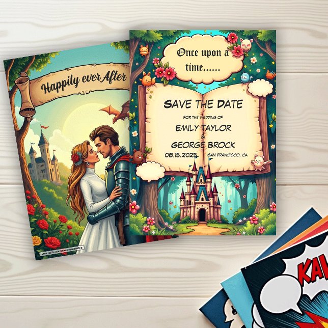 Save The Date Château de forêt de conte de fées mariage (Créateur téléchargé)