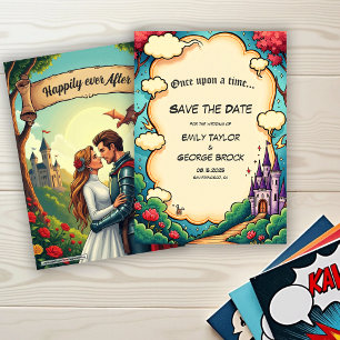 Save The Date Château de forêt enchantée Mariage de conte de fée