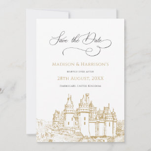 Save The Date Château élégant Il était une fois Mariage de conte