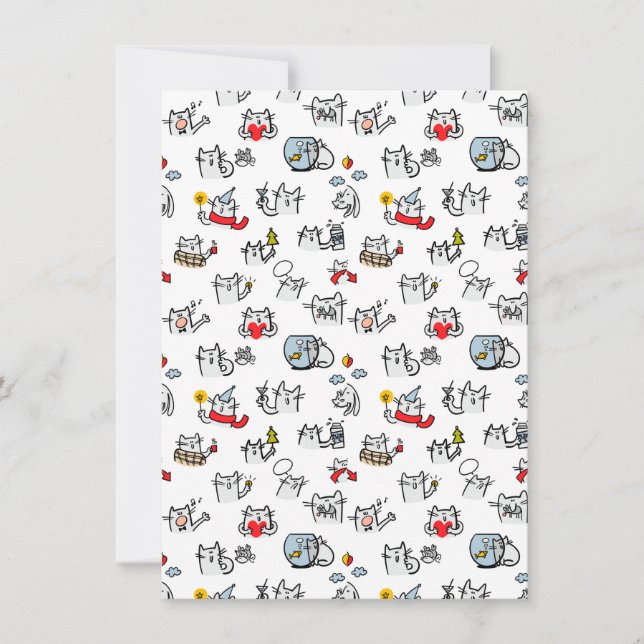 Save The Date Chats amusants, lait et magie. (Devant)