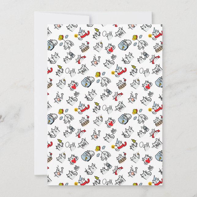 Save The Date Chats amusants, lait et magie. (Devant)