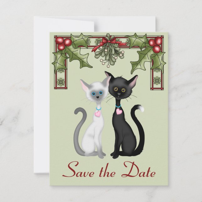 Save The Date Chats de vacances mignons pour sauver la date avis (Devant)