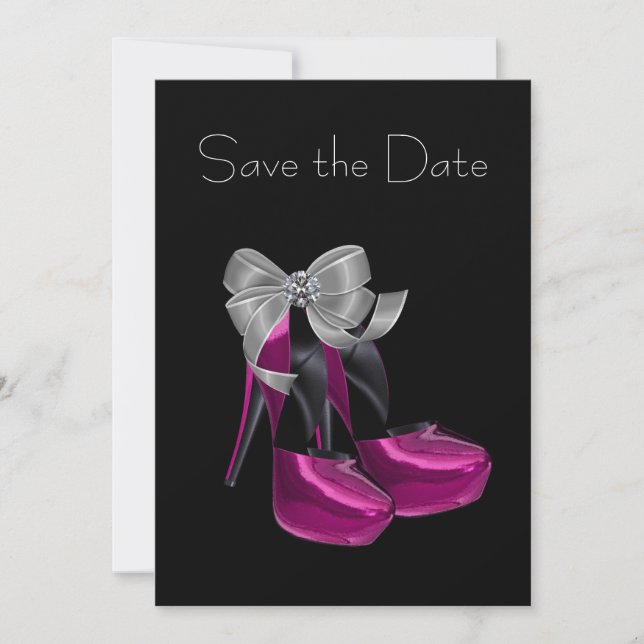 Save The Date Chaussures à talon élevé rose chaud noir Enregistr (Devant)