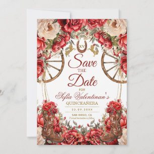 Save The Date Chaussures de cowboy Country Western Roses Rouges
