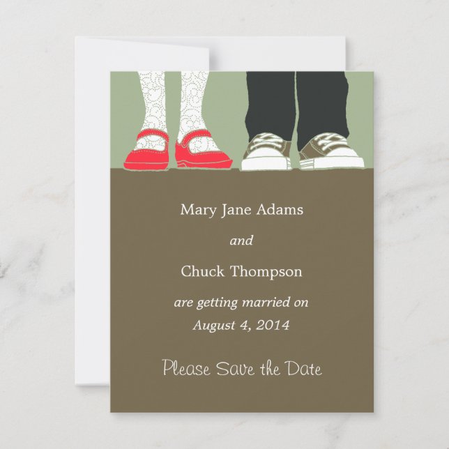 Save The Date Chaussures féminines et baskets illustrées Mariage (Devant)