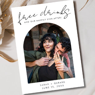 Save The Date Cheeky Free Drinks Photo Wedding Enregistrer la da