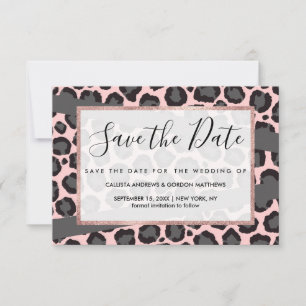 Save The Date Cheetah Léopard rose Fille Chic