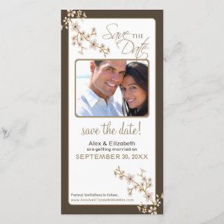 Save The Date Cherry Blossom Enregistrer la date Photocard (taup