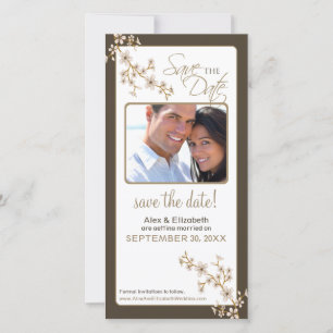 Save The Date Cherry Blossom Enregistrer la date Photocard (taup