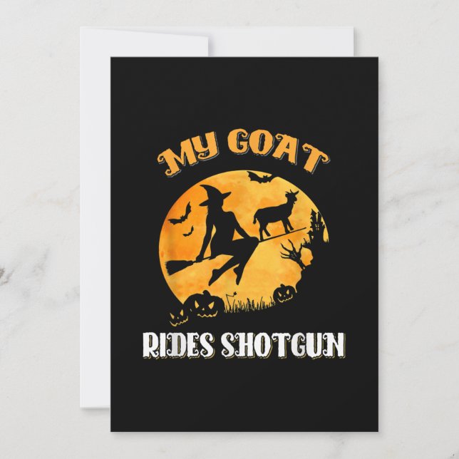 Save The Date Chèvre Shotgun Effrayant Halloween (Devant)