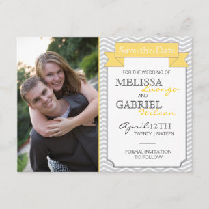 Save The Date Chevron moderne Enregistrer la date Jaune