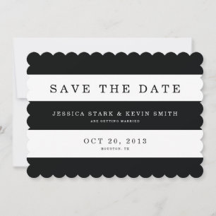 Save The Date Chic Black Stripes Enregistrer la date