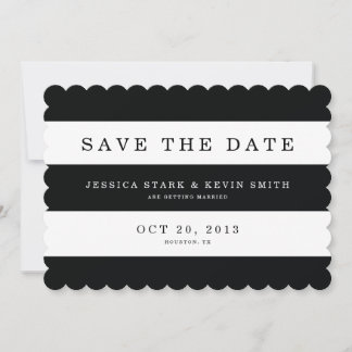 Save The Date Chic Black Stripes Enregistrer la date