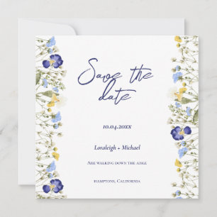 Save The Date Chic boho simple mariage fleur sauvage Enregistrer