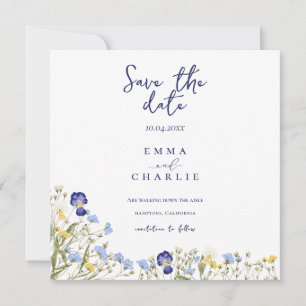 Save The Date Chic boho simple mariage fleur sauvage Enregistrer