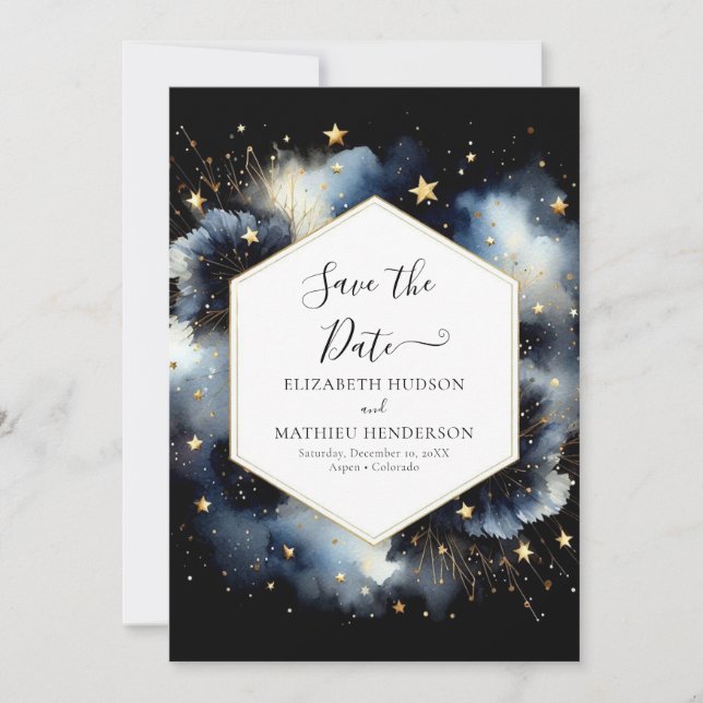 Save The Date Chic Classic Celestial Mariage (Devant)