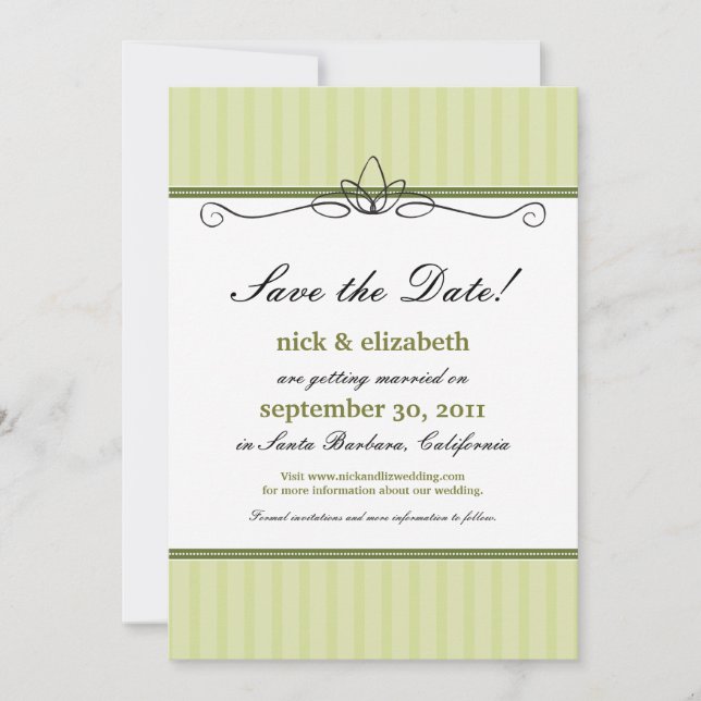 Save The Date Chic Deco Date à Sauvegarder (vert citron) (Devant)