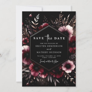 Save The Date Chic Earthy Burgundy Mariage