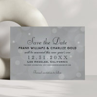 Chic Étoiles Bulles Gris Platine Mariage