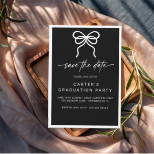 Save The Date chic gris simple, Elgante Minimaliste noir et blan