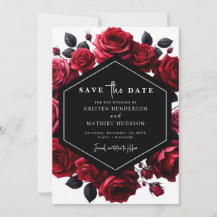 Save The Date Chic Jouer Crimson Mariage rouge