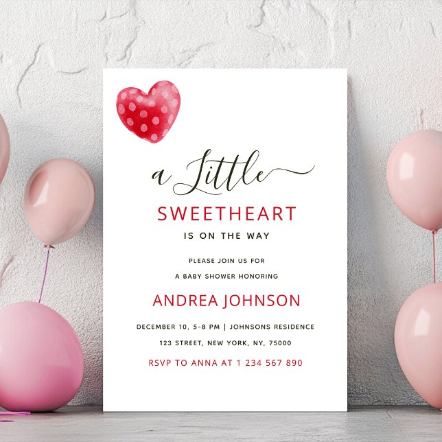 Save The Date Chic Little Sweetheart Valentine's Day Baby shower (Créateur téléchargé)