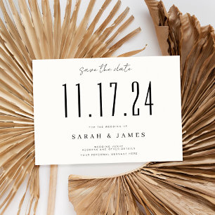 Save The Date Chic Mariage Date Non Photo Enregistrer La Date