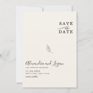 Save The Date Chic minimaliste signature Script ivoire QR Code