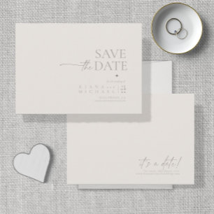 Save The Date Chic Neutrals Mariage Bone White ID1020