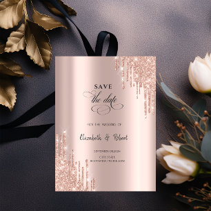 Save The Date Chic Rose Gold Drives Enregistrer La Date