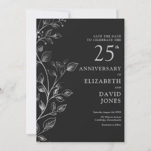 Save The Date Chic Silver 25e anniversaire Mariage Enregistrer l