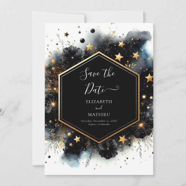 Save The Date Chic unique Mariage céleste (Devant)