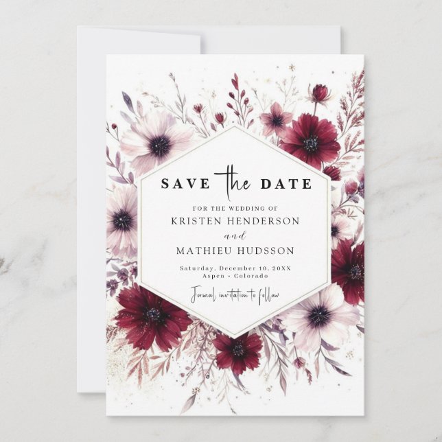 Save The Date Chic unique Mariage de Bourgogne (Devant)