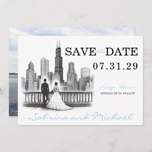 Save The Date Chicago Couple