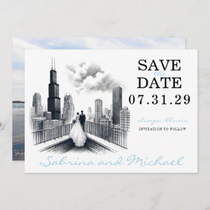 Save The Date Chicago Couple