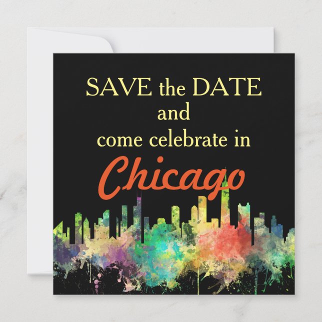 SAVE THE DATE CHICAGO, ILLINOIS SKYLINE SP - (Devant)