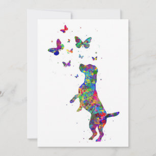 Save The Date Chien Beagle Adulte Papillon Jouer Avec Des Papill